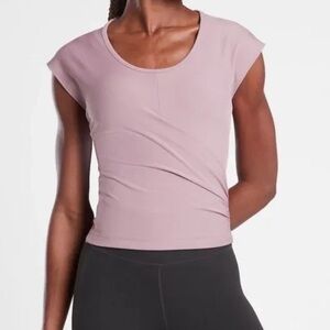 Athleta Bayview Ribbed Tee in Mauve